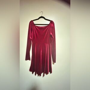 Elegant Red Velvet Dress